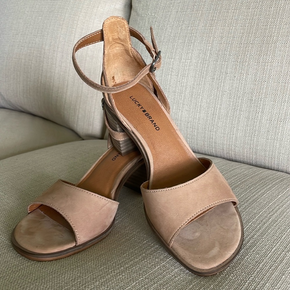 Lucky Brand strappy suede heels